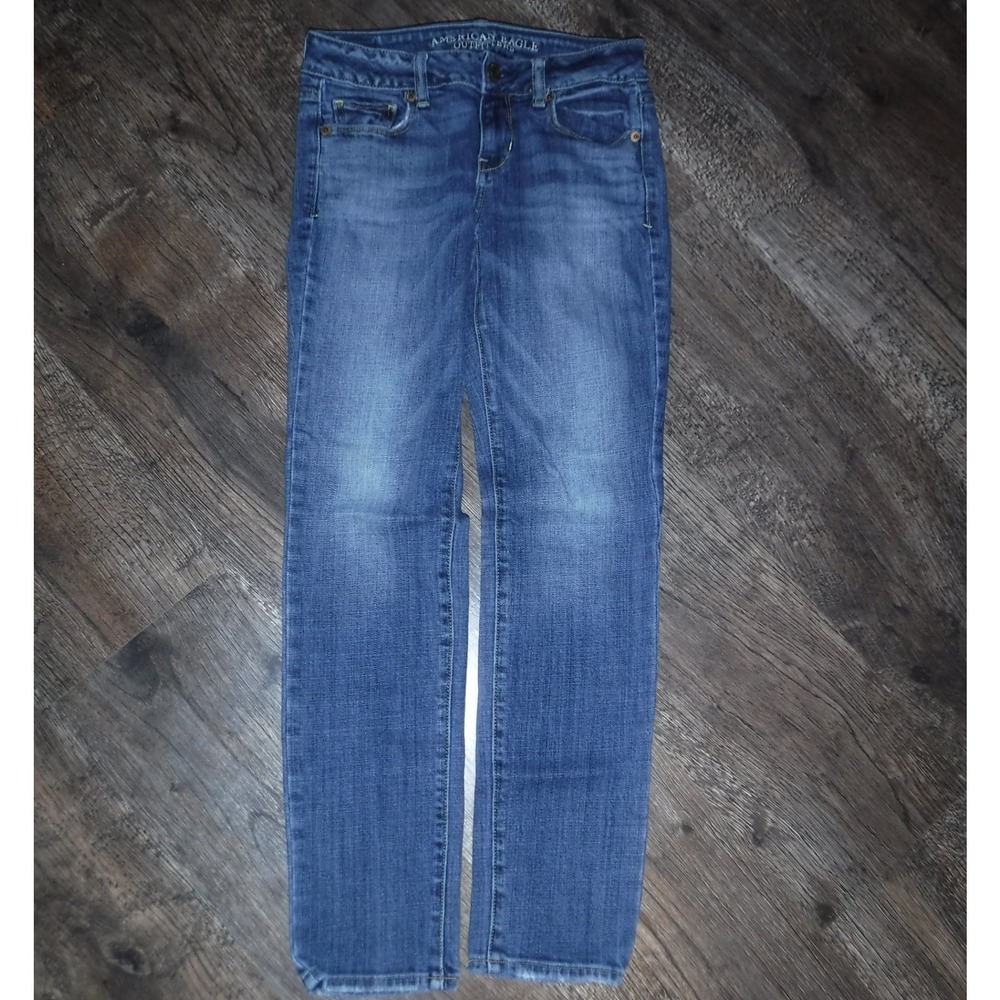 American Eagle‎ Skinny Jeans Stretch Denim Blue Wash Women's Size 0